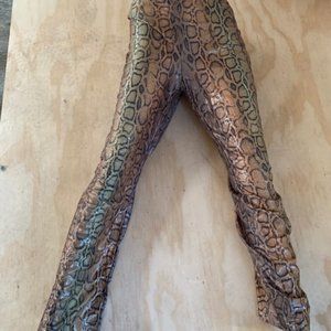 Cache; glistening Snakeskin print pants